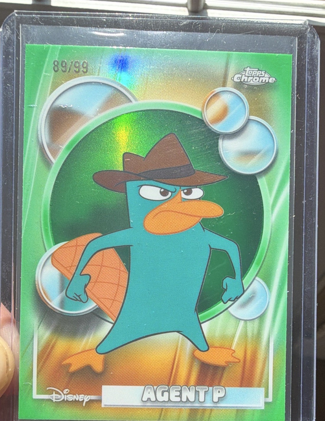 Topps Chrome Disney Agent Perry P 89/99 GREEN HOLO