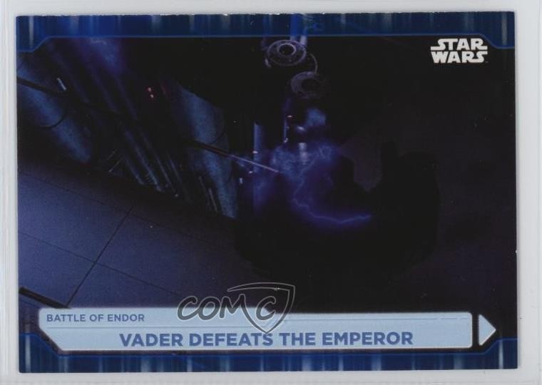 2021 Topps Star Wars Battle Plans Blue Darth Vader Defeats The Emperor #90 17vo
