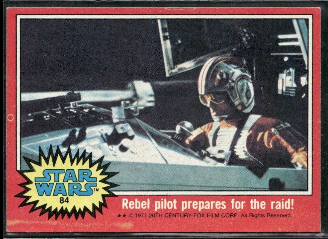 ⭐ 1977 Topps Star Wars Serie 2 Luke Skywalker pilota ribelle si prepara #84 VG