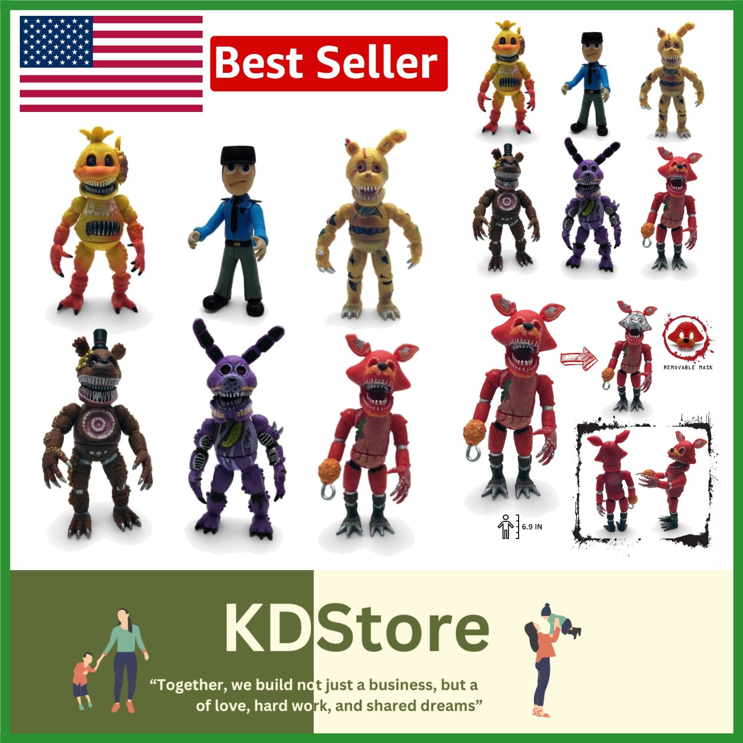 Set action figure 5 Nights at Freddy's - 6 pezzi giocattoli da collezione atossici