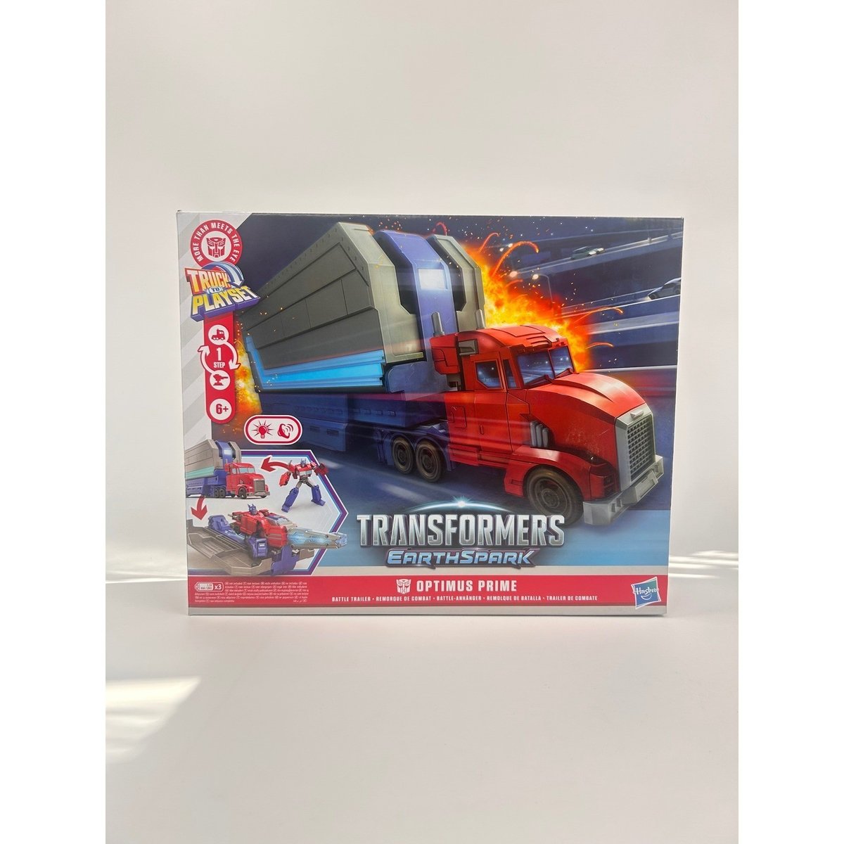 Transformers Earthspark Optimus Prime Battle Trailer Playset Nuovo Hasbro