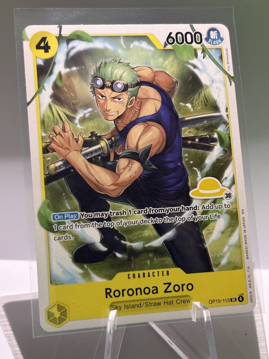 One Piece Roronoa Zoro OP15-113 SR Kami's Island set regolare ponte a vela