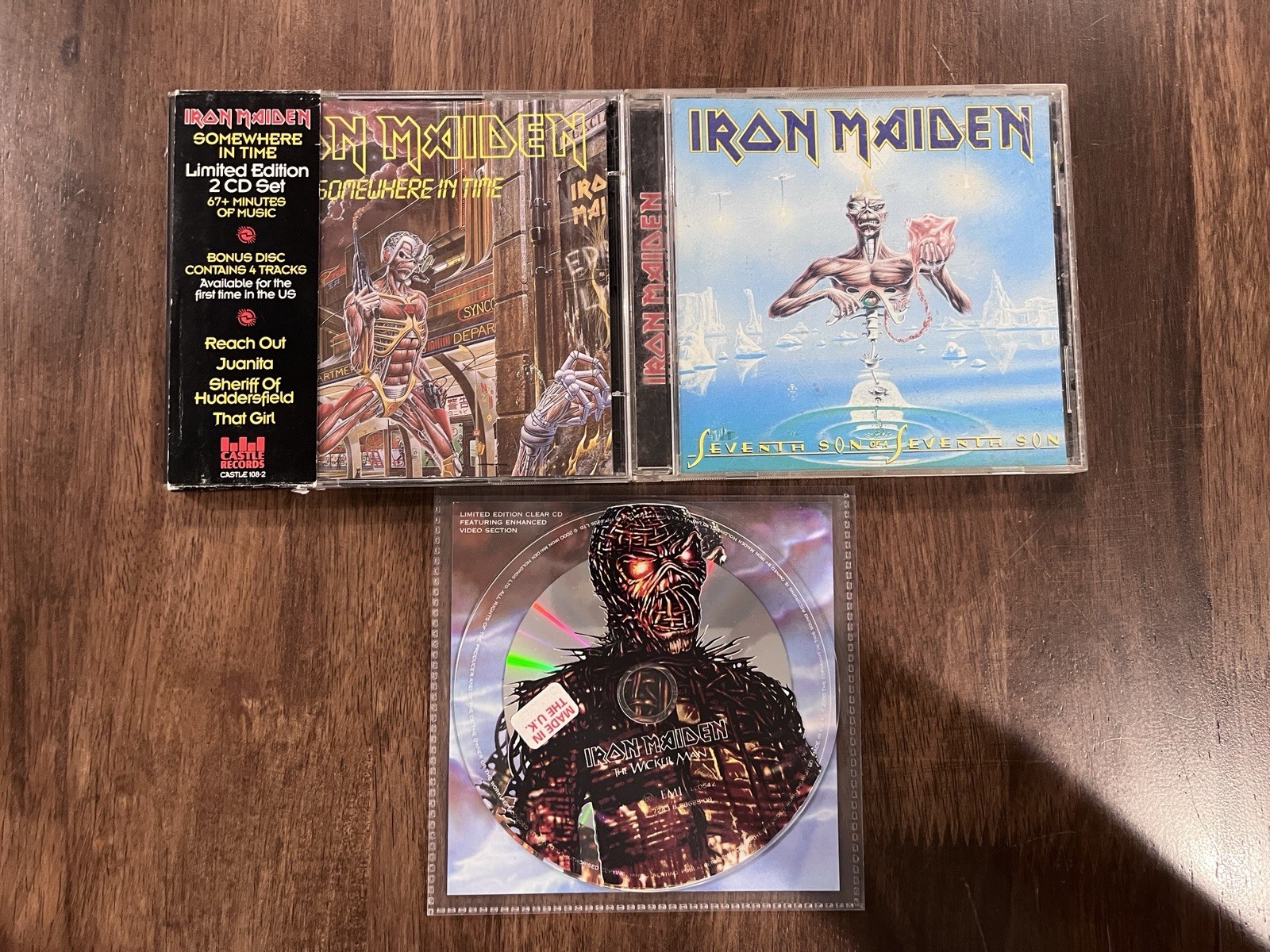 IRON MAIDEN Lot- Somewhere In Time 2 CD Set Seventh Son Wicker Man Promo Castle