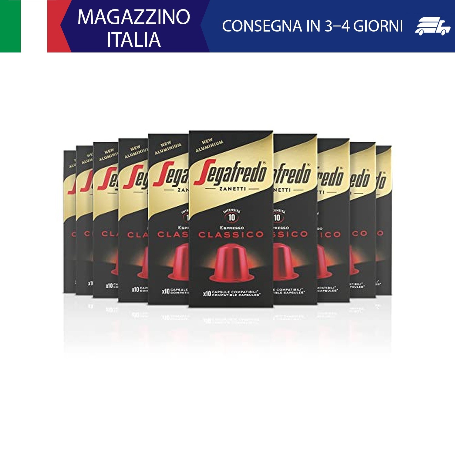 Segafredo Zanetti 100 Capsule in Alluminio compatibili con Nespresso di Caffè Cl