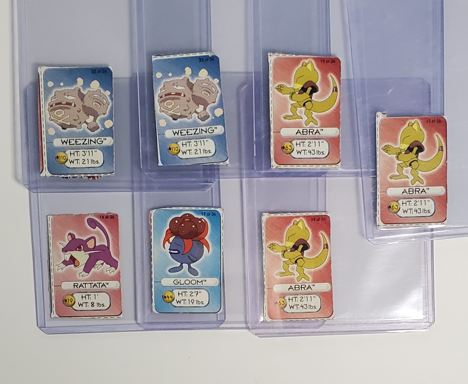 Vintage Pokemon Lunchables 1998 7 Mini Card Lot (Abra, Gloom etc) Cut/Untrimmed