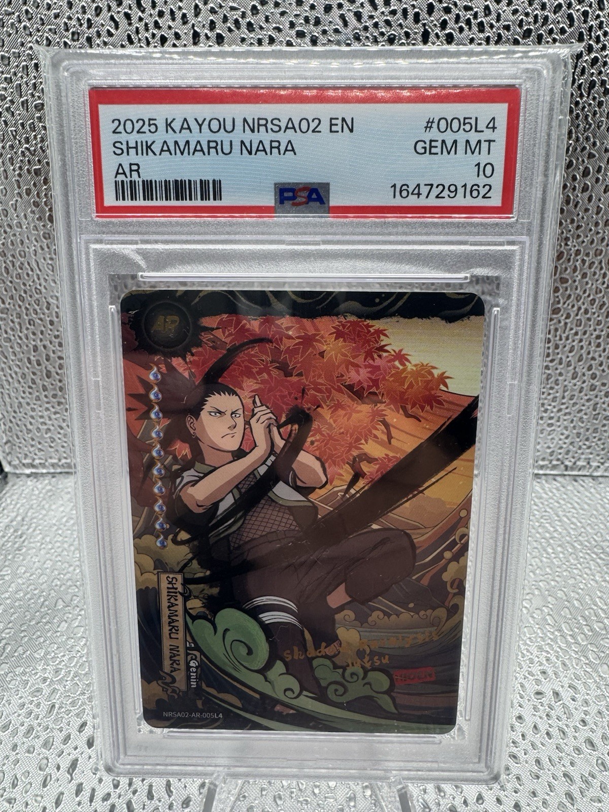 Kayou Naruto 2025 NRSA02 EN Shikamaru Nara AR #005L4 PSA 10 Trading Card