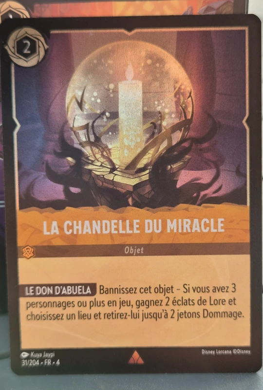 Disney Lorcana La Chandelle du Miracle 31/204 FR Rare Brillante Foil