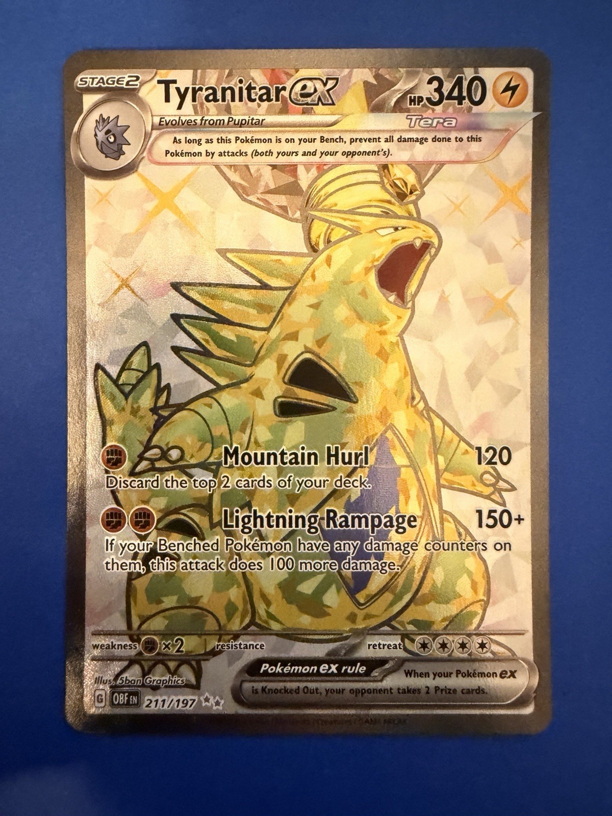 Pokemon TCG Tyranitar ex - 211/197 - SV03: Obsidian Flames (OBF) Near Mint
