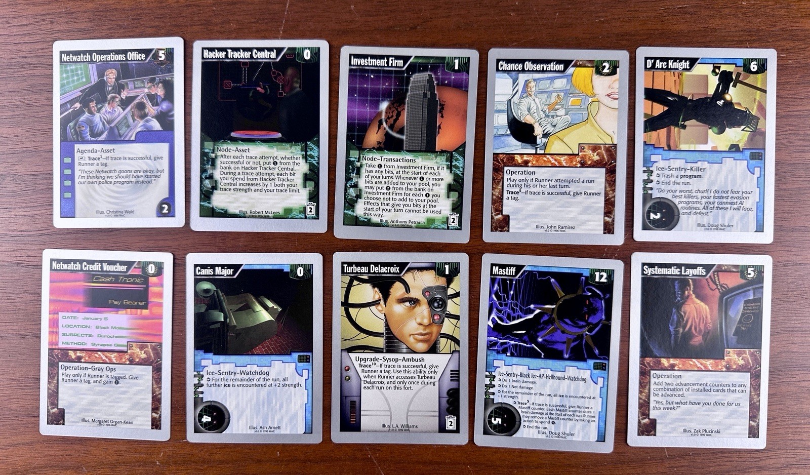 Lotto dieci carte originali Netrunner Proteus (v2.1) (6) Wizards of the Coast rare!