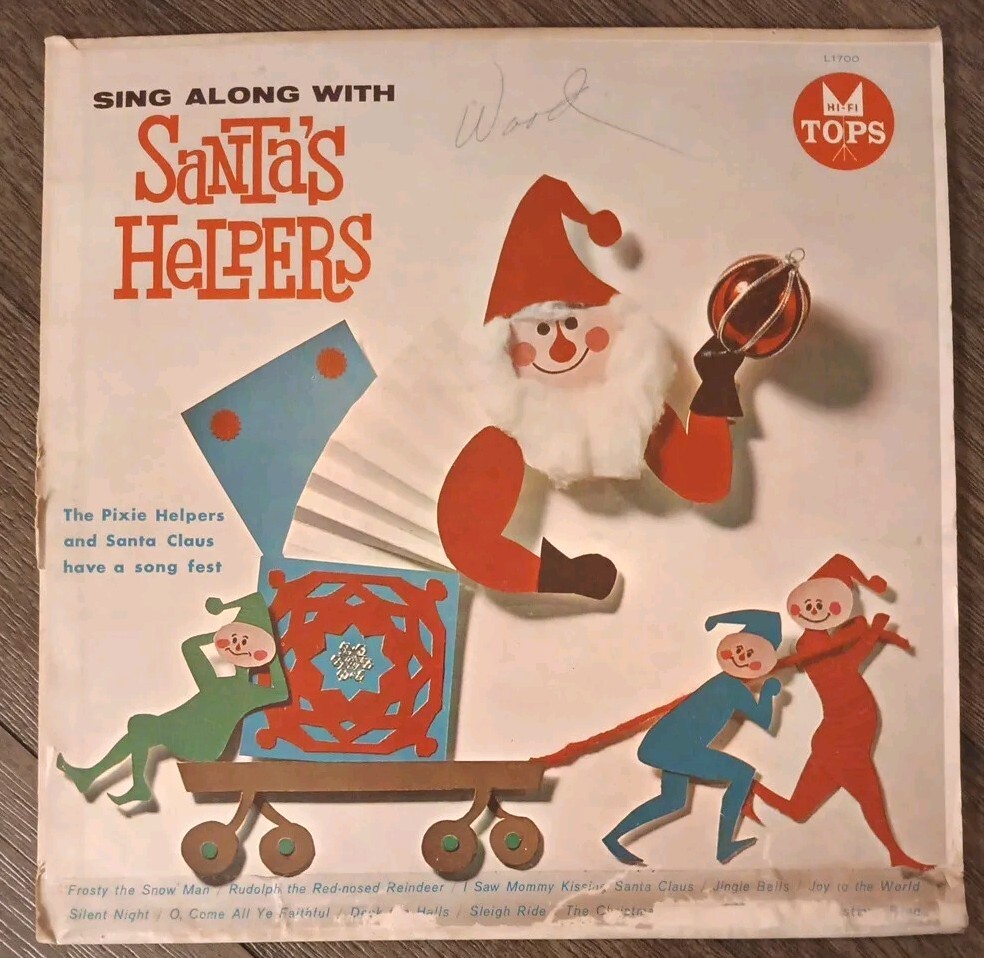 1950s Vinyl Record Sing Along with Santa's Helpers Album High Fidelity 33RPM
