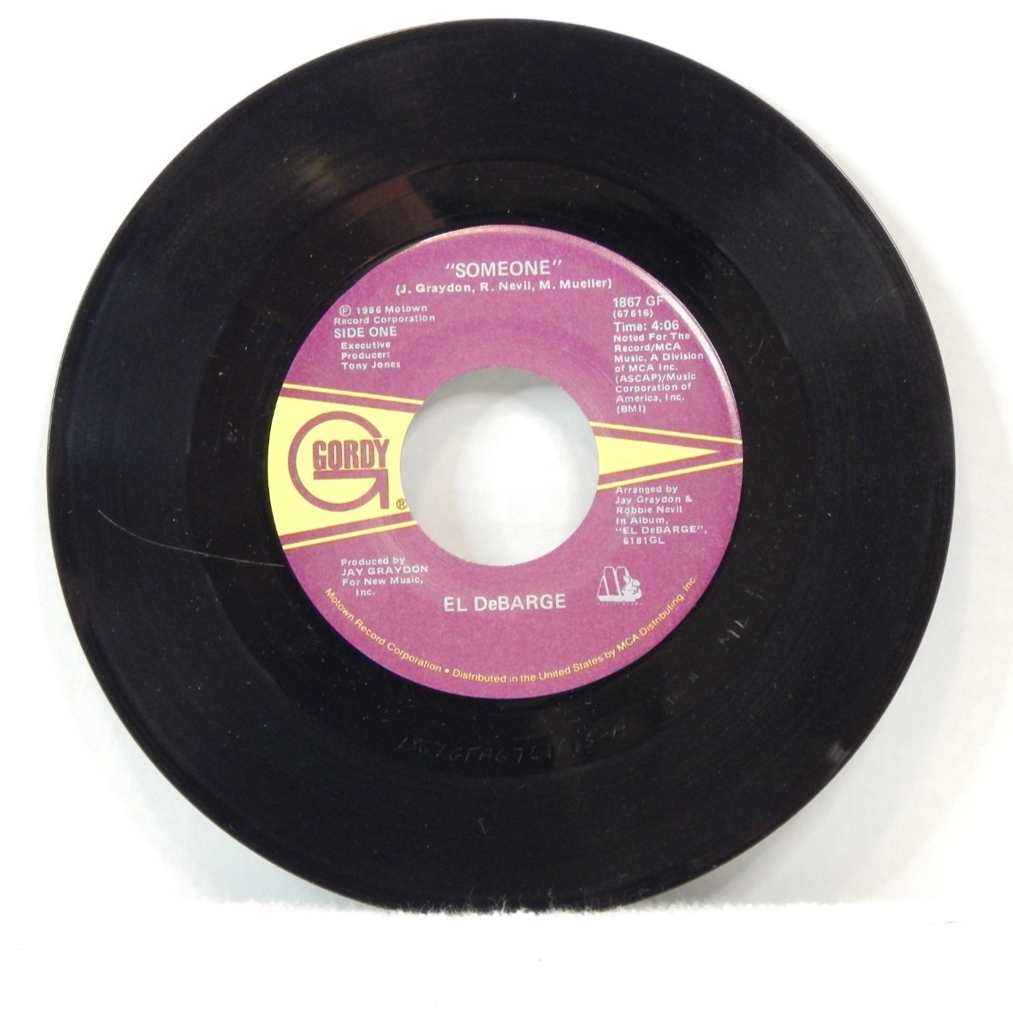 EL DeBARGE – Someone 7" Single Record 1985 Gordy R&B Soul 45 RPM