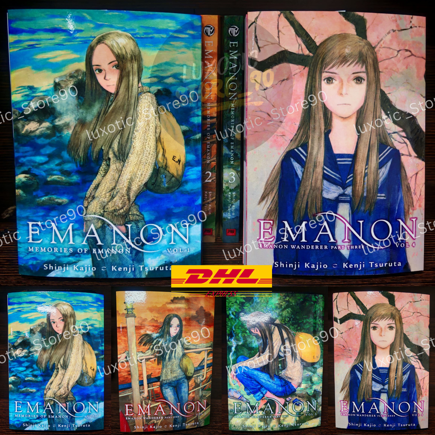 Emanon Memories of Emanon Manga Vol.1-4 Set Completo Versione Inglese di Shinji Kajio