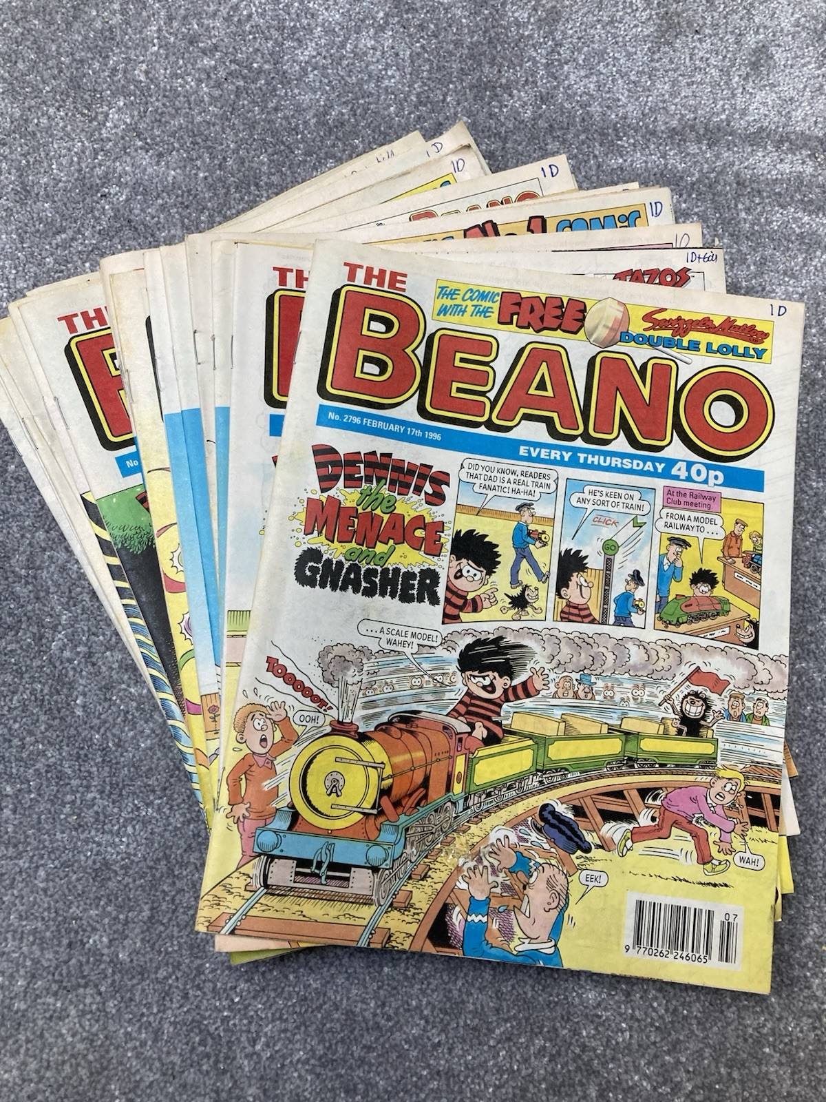 21no. BEANO comics chronological complete no. 2776 sept 30 1995-2796 Feb 17 1996