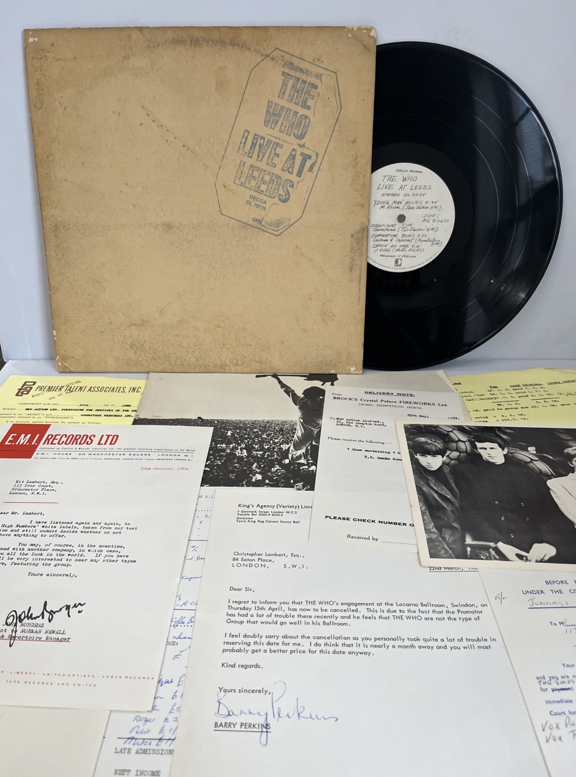 The Who Live At Leeds LP 1970 US Decca DL 79175 Blue Stamp 10 Inserts Clean