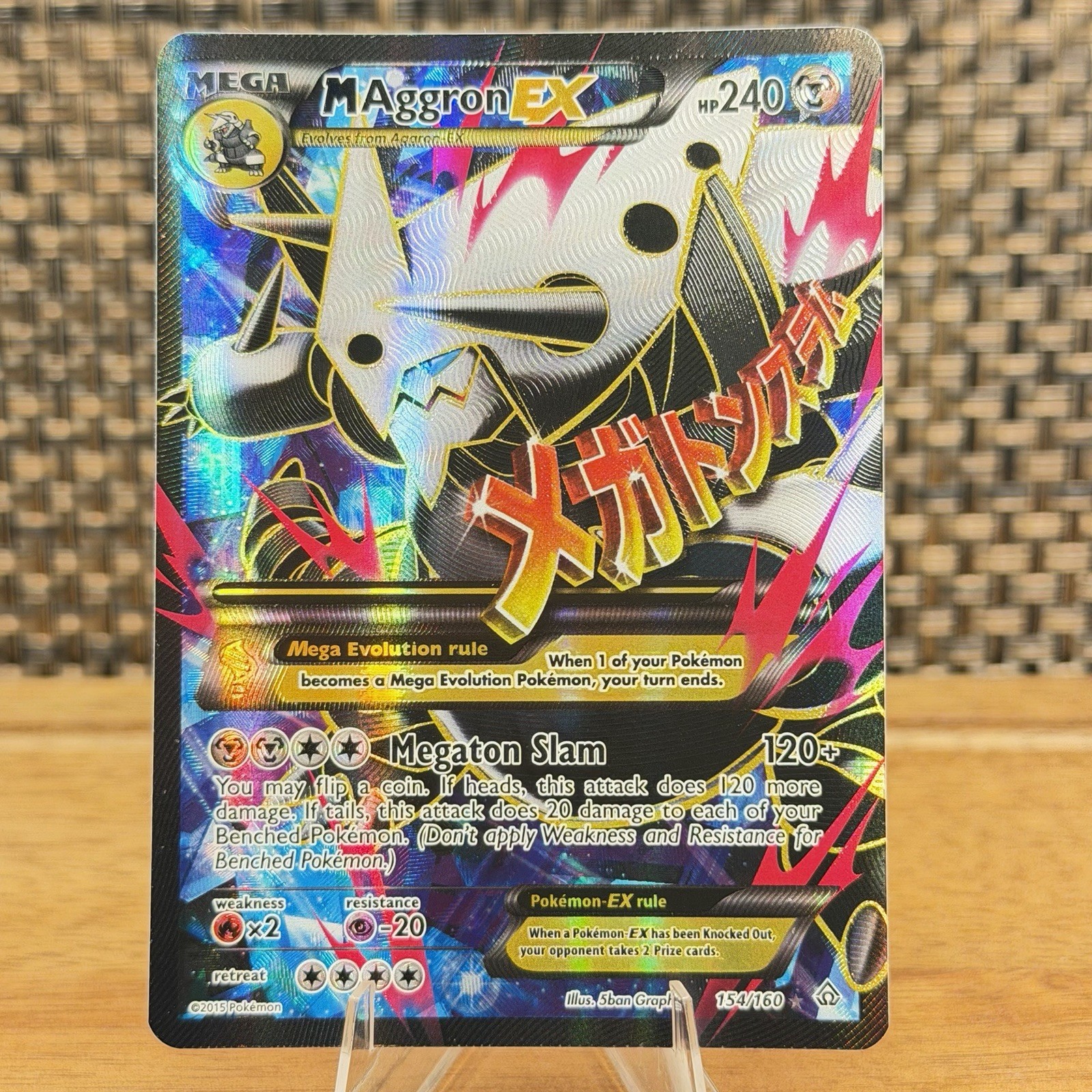 Pokémon M Aggron EX Ultra Rara Mega Full Art Holo 240HP XY Scontro Primale 154/160