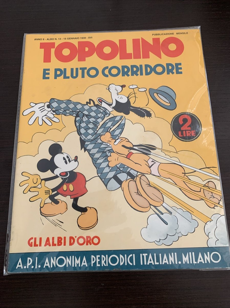 TOPOLINO E PLUTO CORRIDORE, serie Gli Albi d’oro n. 13 - 15 GENNAIO 1938 - API