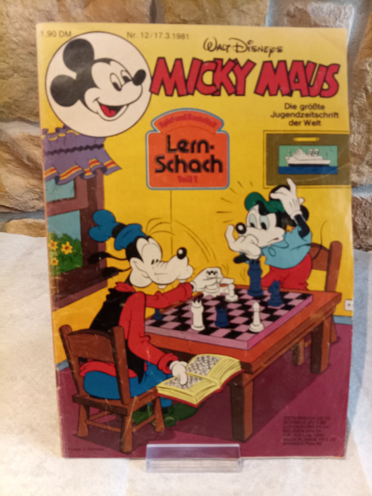 Rivista Topolino n.12 del 17 marzo 1981 con supplemento scacchi didattici n.1