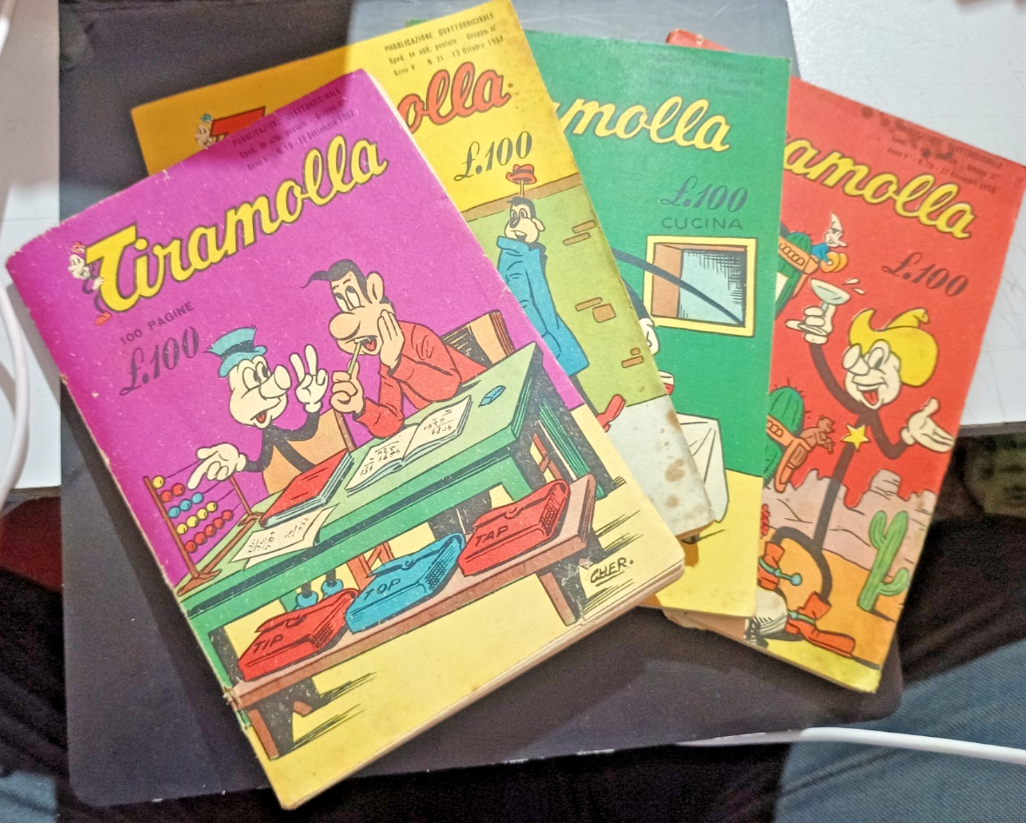 Tiramolla lotto 4 albi 1957 ed. Alpe (n. 19, 21, 25 e 26)