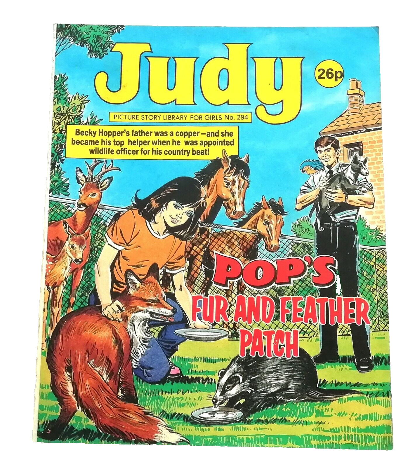 Judy Picture Library Comics - #294 POP'S FUR AND FEATHER PATCH - 1987.