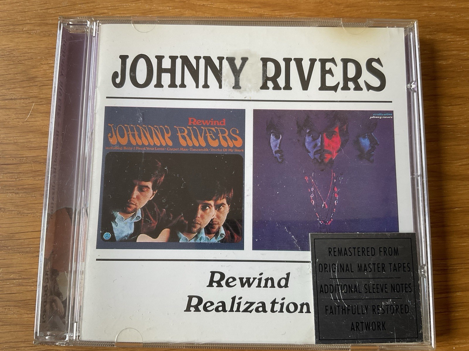 Johnny Rivers CD Rewind & Realization BGOCD401 BGO Records 2 Albums On One CD
