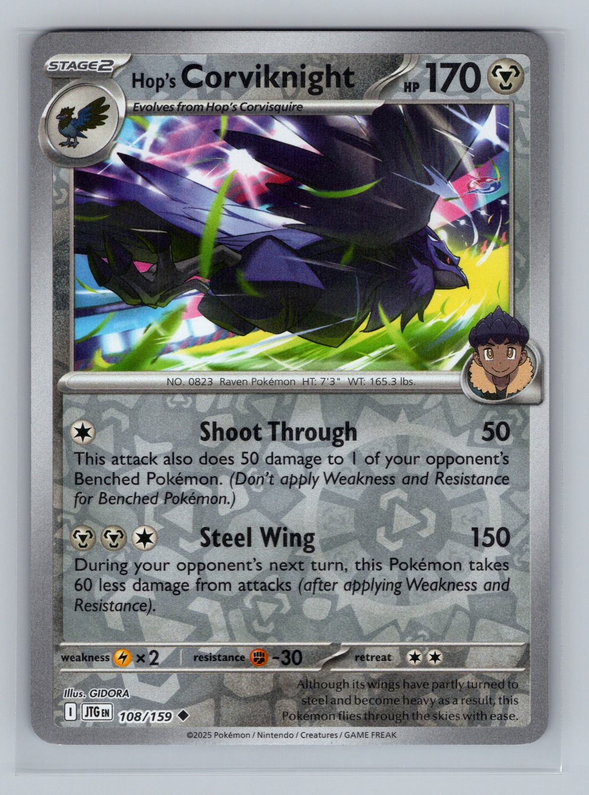 Hop's Corviknight 108/159 Viaggio Insieme Pokémon TCG Non Comune Reverse Holo 202
