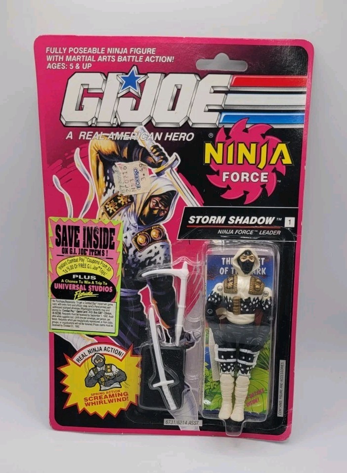 ACTION FIGURE VINTAGE 1991 GI JOE NINJA FORCE STORM SHADOW SIGILLATA NUOVA