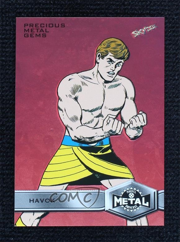 Upper Deck 2020 Marvel X-Men Metal Universe Alta Serie PMG Rosso 27/100 Havok 7ez