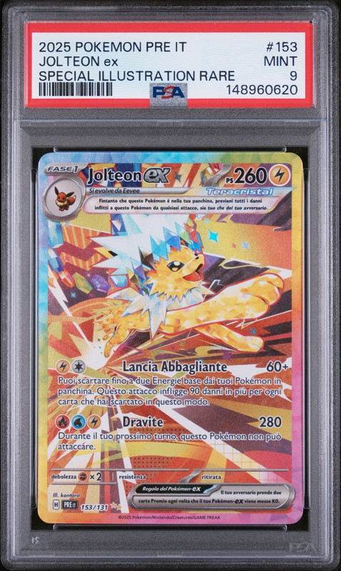 Pokemon PSA 9 Jolteon Ex #153 Evoluzioni Prismatiche Ita