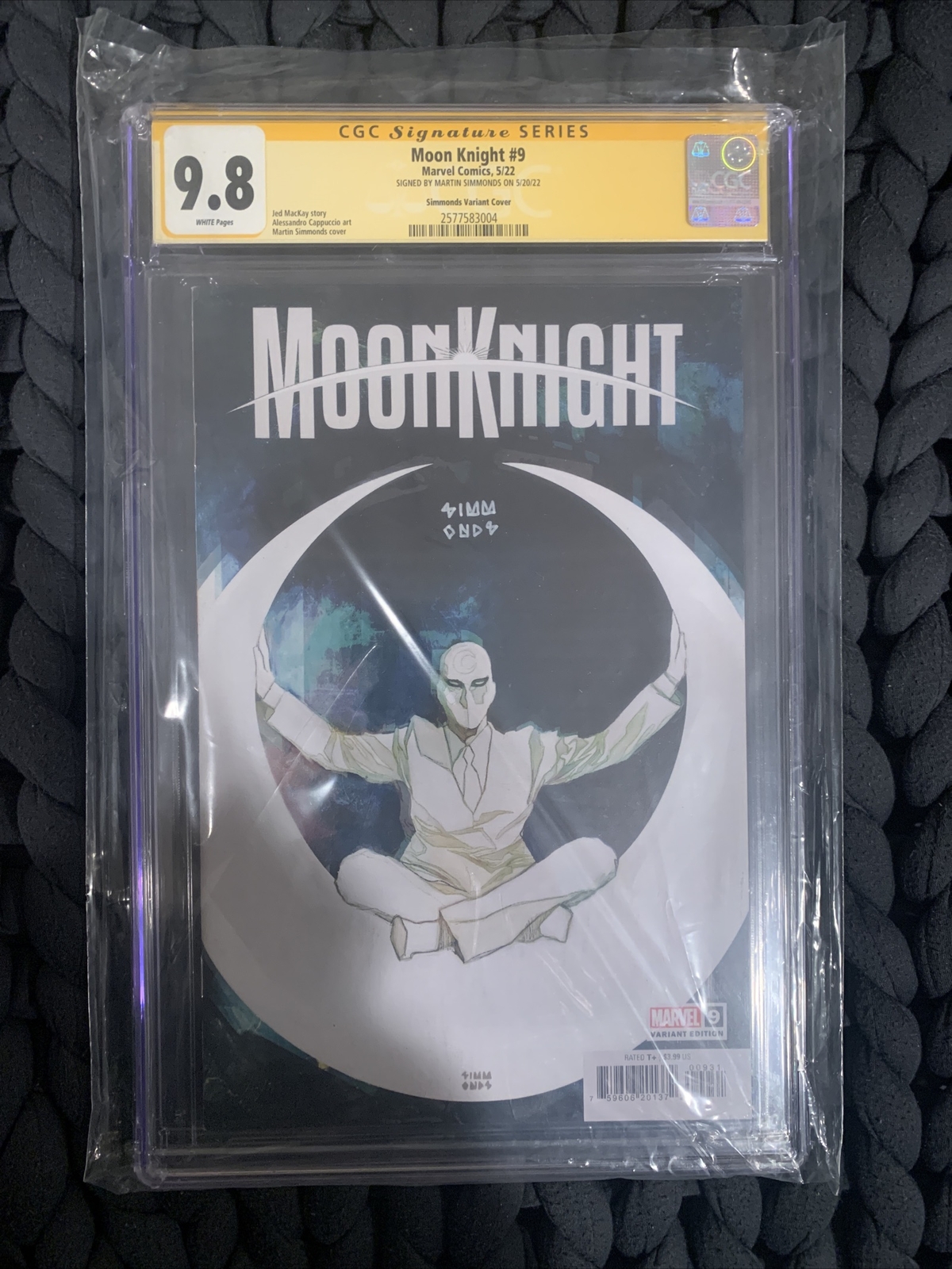 Moon Knight #9 CGC SS 9.8 1:25 Firmato da Simmonds Key: 1° App Rutherford 2022