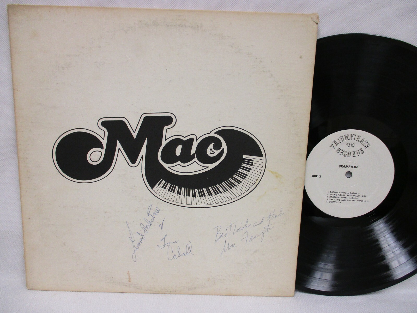 Mac Frampton S/T 70's Signed Record Triumvirate 1310 Autographed Orangeburg SC