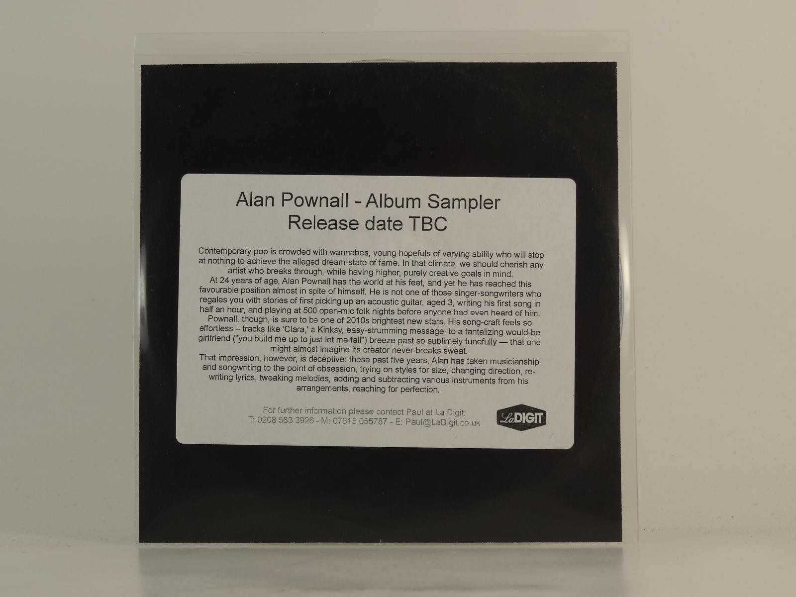 ALAN POWNALL COLOURFUL DAY (H1) 5 Track Promo CD Single plus Picture Sleeve 