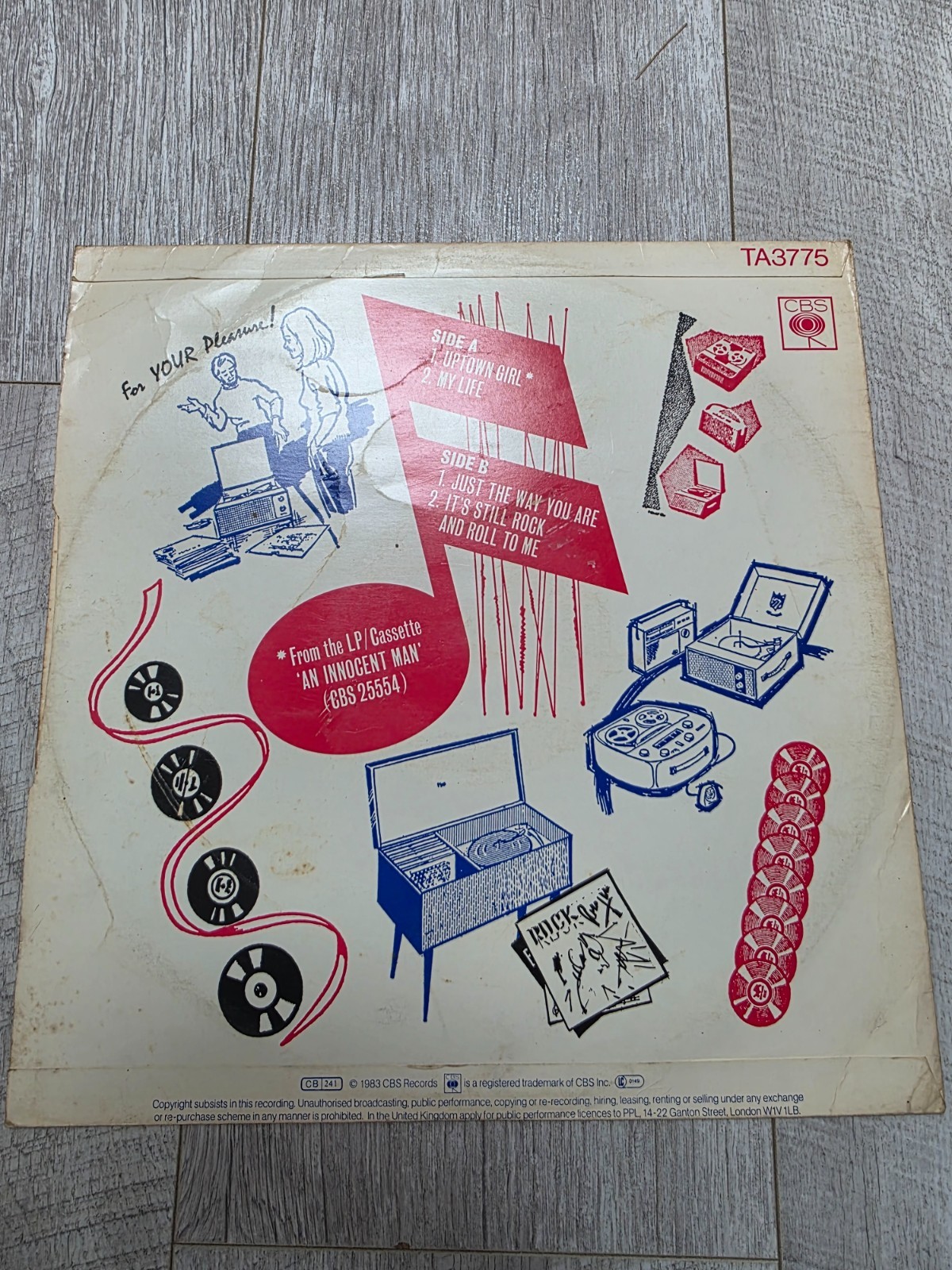 Billy Joel Uptown Girl 12" Vinyl Record My Life CBS Records 4 track LP 12inch