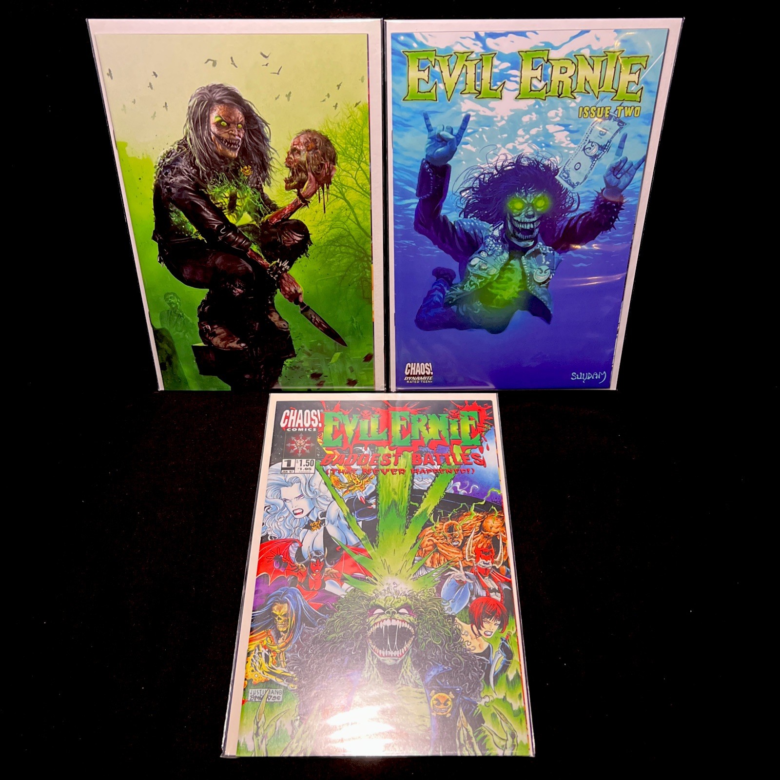 Evil Ernie #1 & 2 Chaos Comics Dynamite Hive variante fumetti + Baddast Battles #1