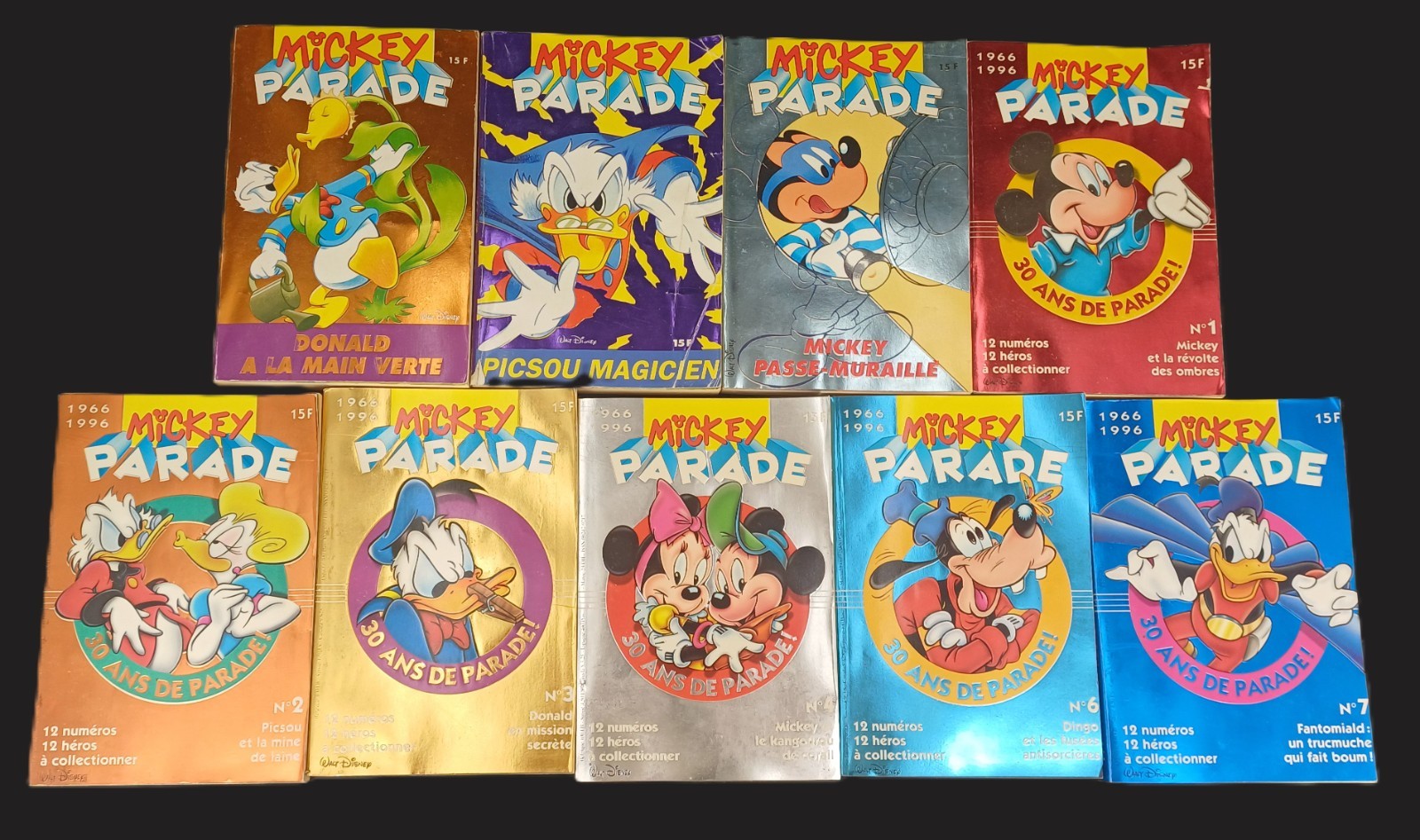 Lot de 9 numéros MICKEY PARADE années 1995 1996