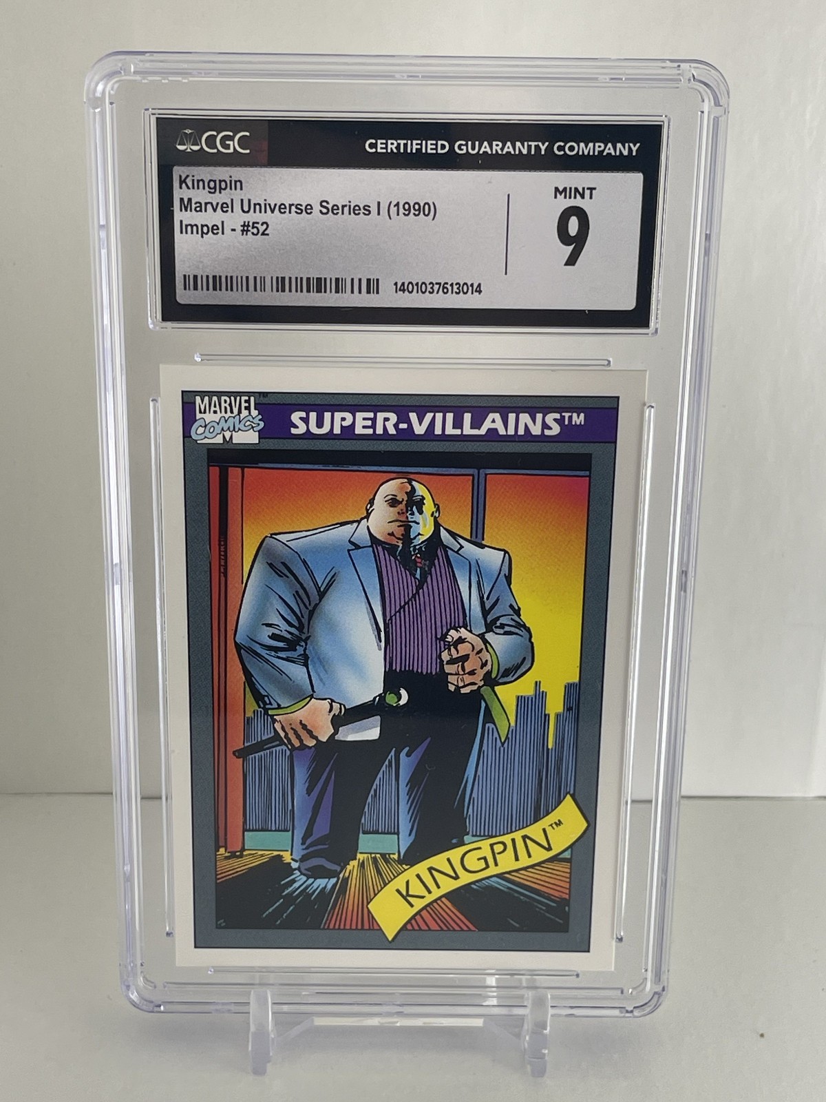 Kingpin Rookie CGC 9 come nuovo | 1990 Impel Marvel Universe Serie 1 | Daredevil