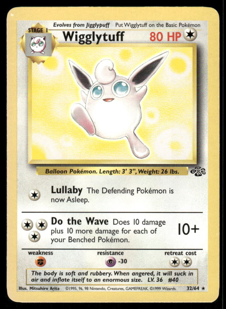 Pokemon Cards Wigglytuff 32/64 Unlimited Jungle Rare LP