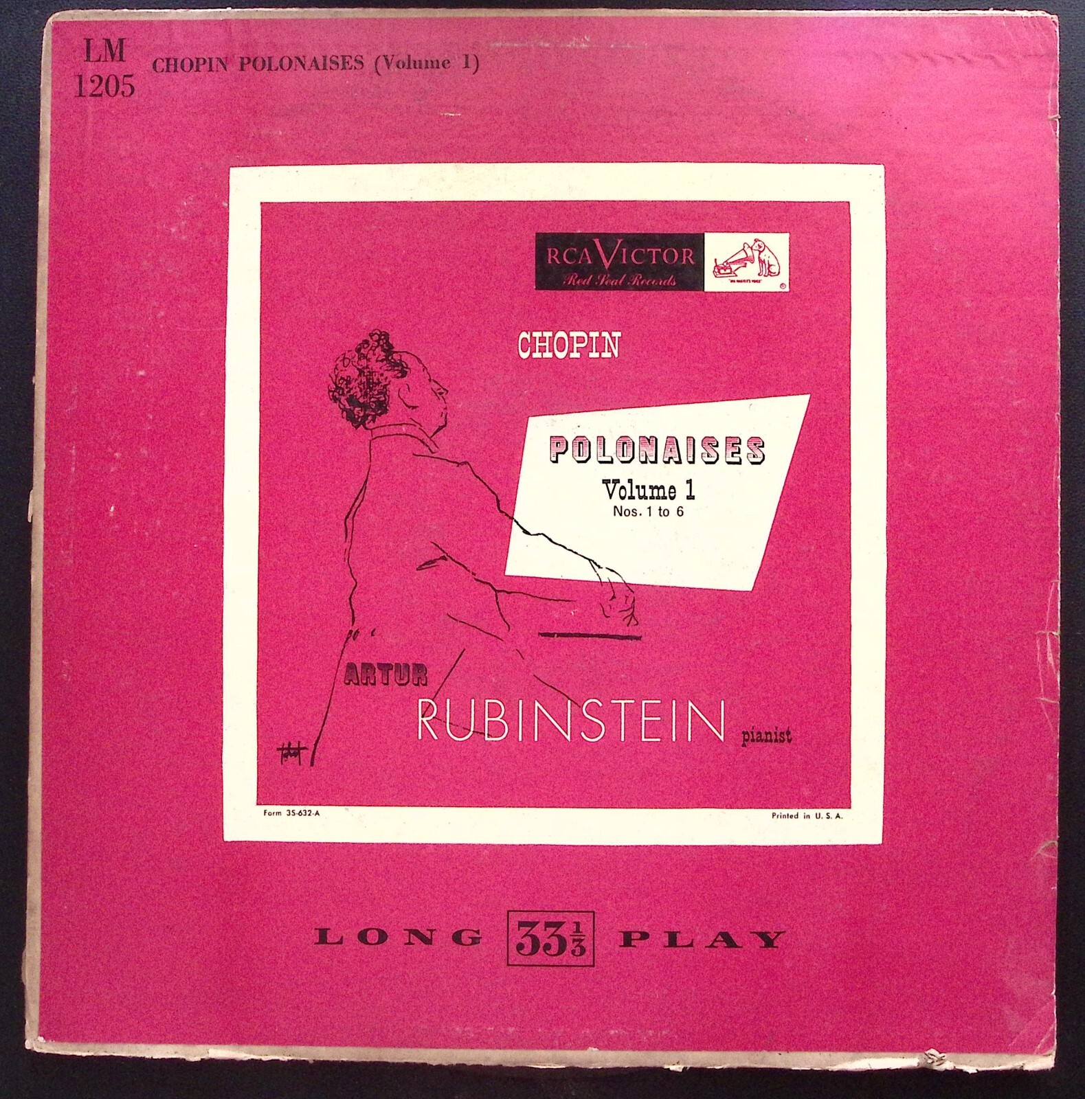 ARTUR RUBINSTEIN  CHOPIN POLONAISES VOLUME 1 NOS 1 TO 6  VINYL LP 182-73