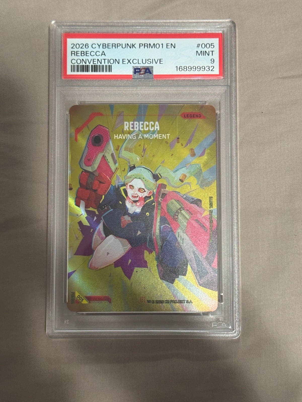 2026 CYBERPUNK TCG PRM01-SET 1 PROMO #005 REBECCA - AVERE UN MOMENTO PSA 9