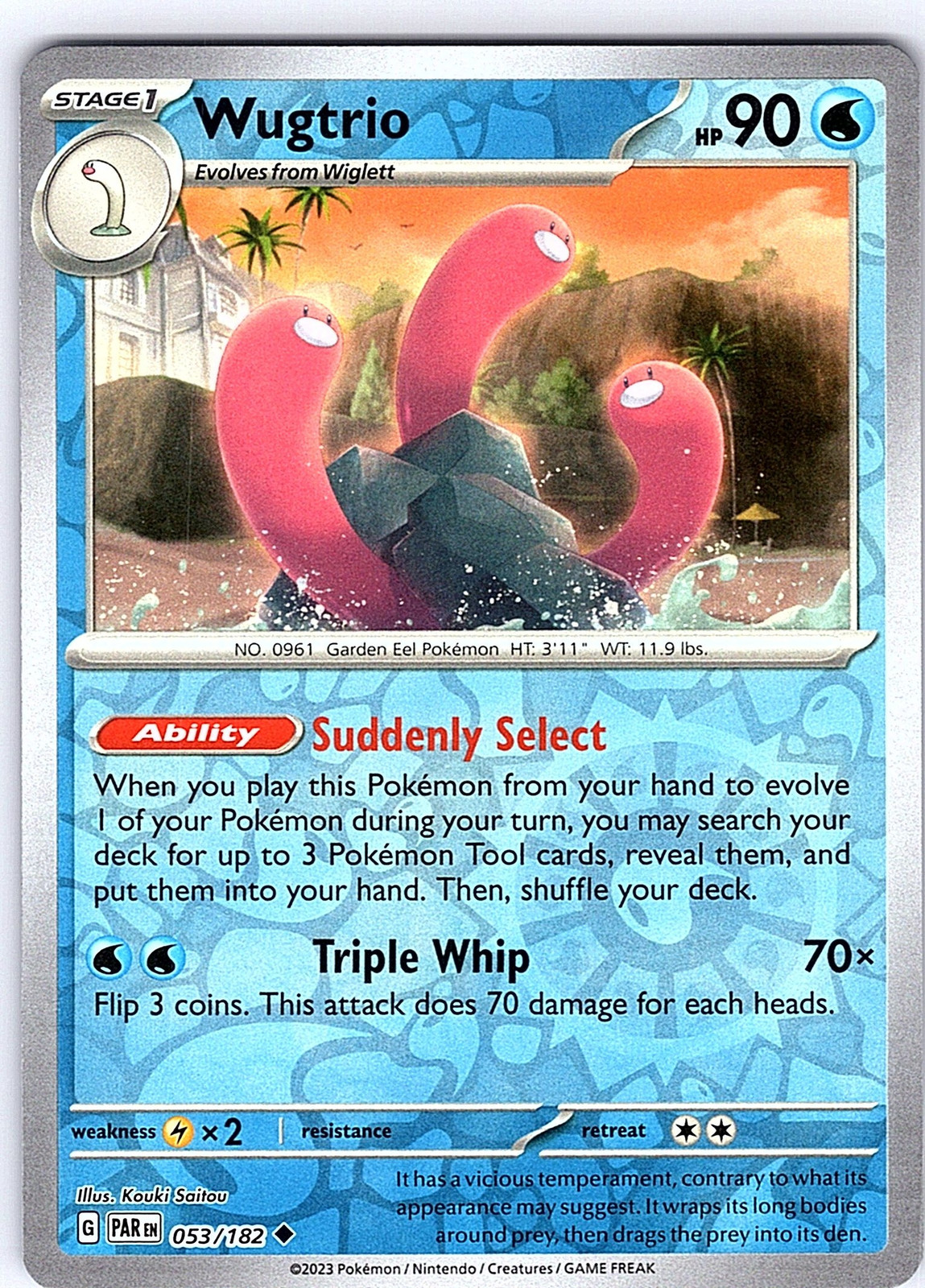 Wugtrio 053/182 Paradox Rift Reverse Holo NM Pokemon TCG