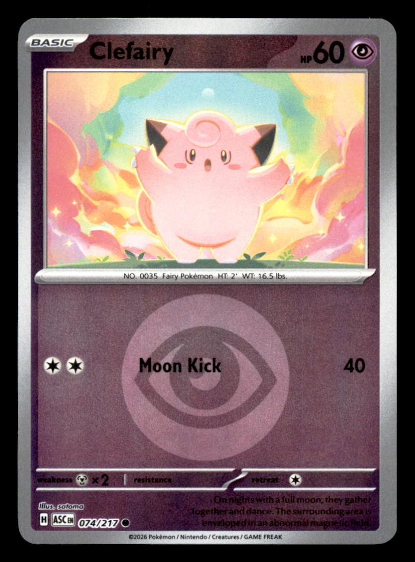 CLEFAIRY (MODELLO SIMBOLO ENERGETICO) 074/217 R. HOLO ASCED HEROES NM