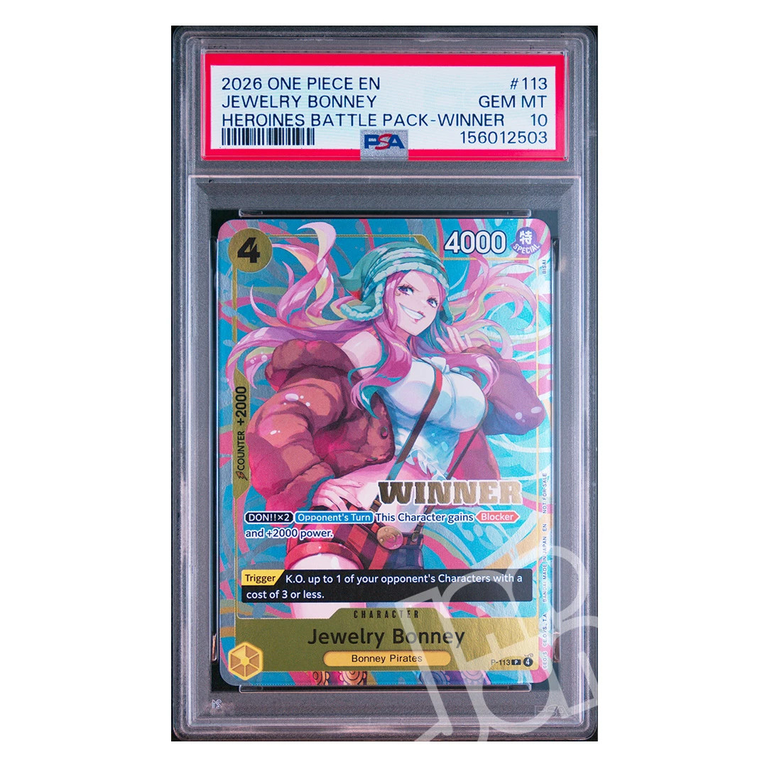 One Piece Card Jewelry Bonney P-113 Heroines Battle Pack Winner Eng - PSA 10
