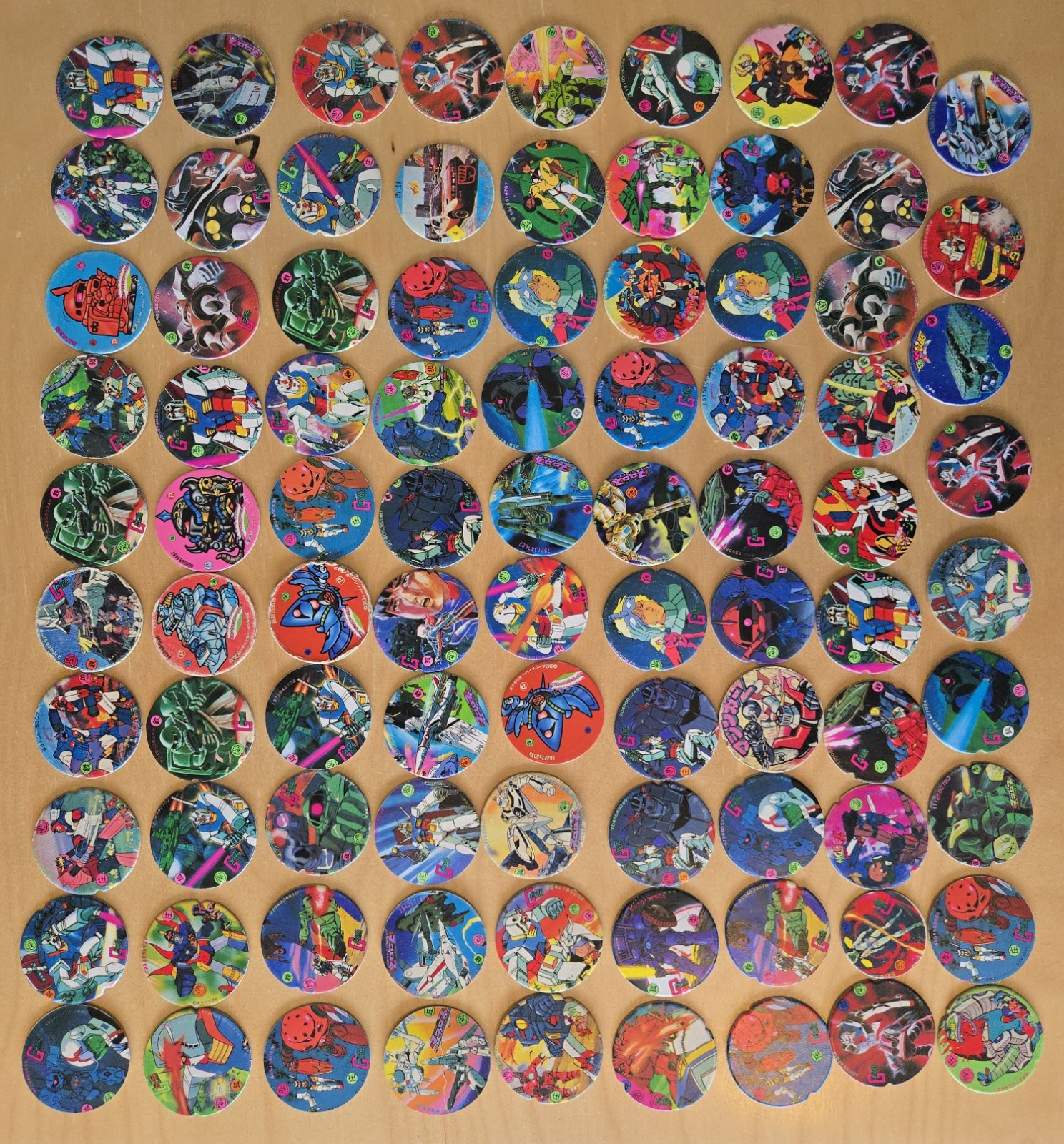 Vintage Gundam Menko Card Lot 70+ Pcs Showa Retro Japanese Mecha Robot Anime Pog