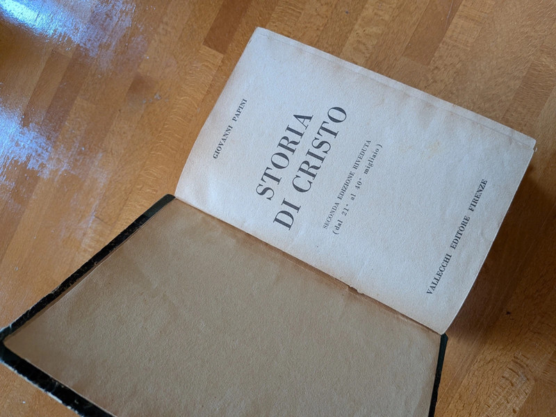 Giovanni Papini Storia di Cristo Vallecchi 1921 - firma dell'autore
