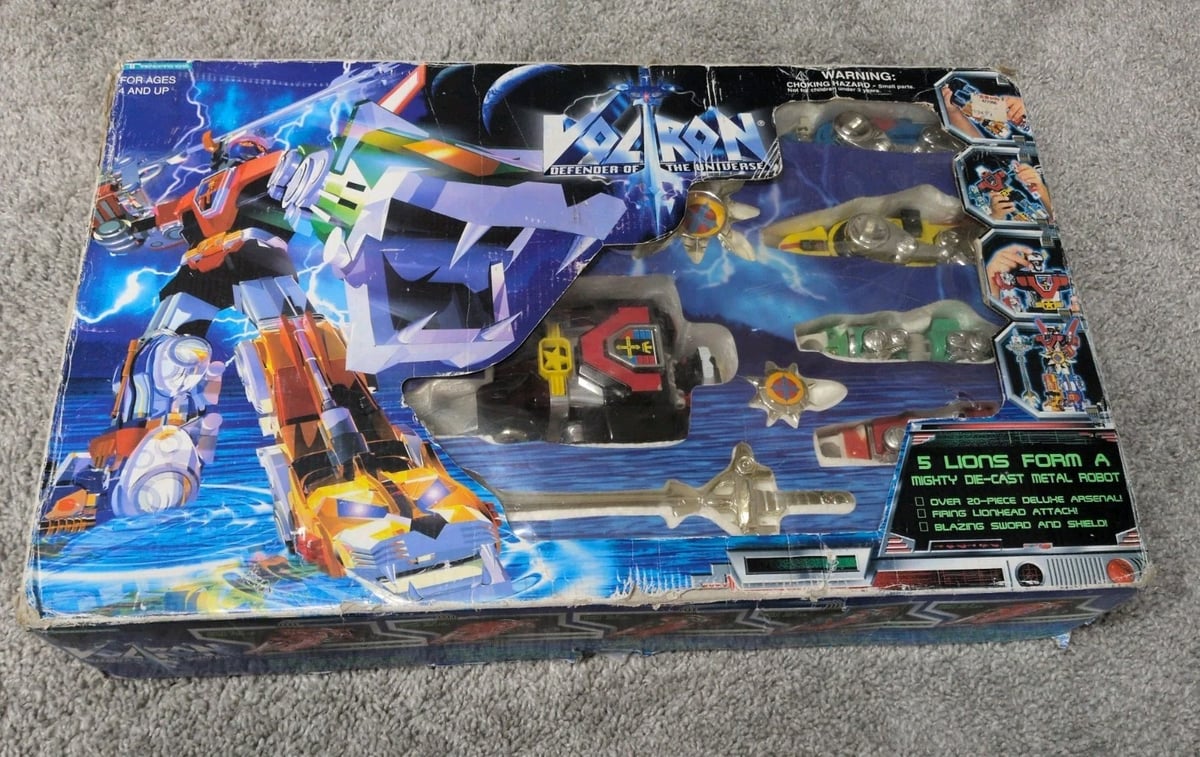 VOLTRON Trendmasters 5 Lion Form A Mighty set pressofuso in scatola originale 1997