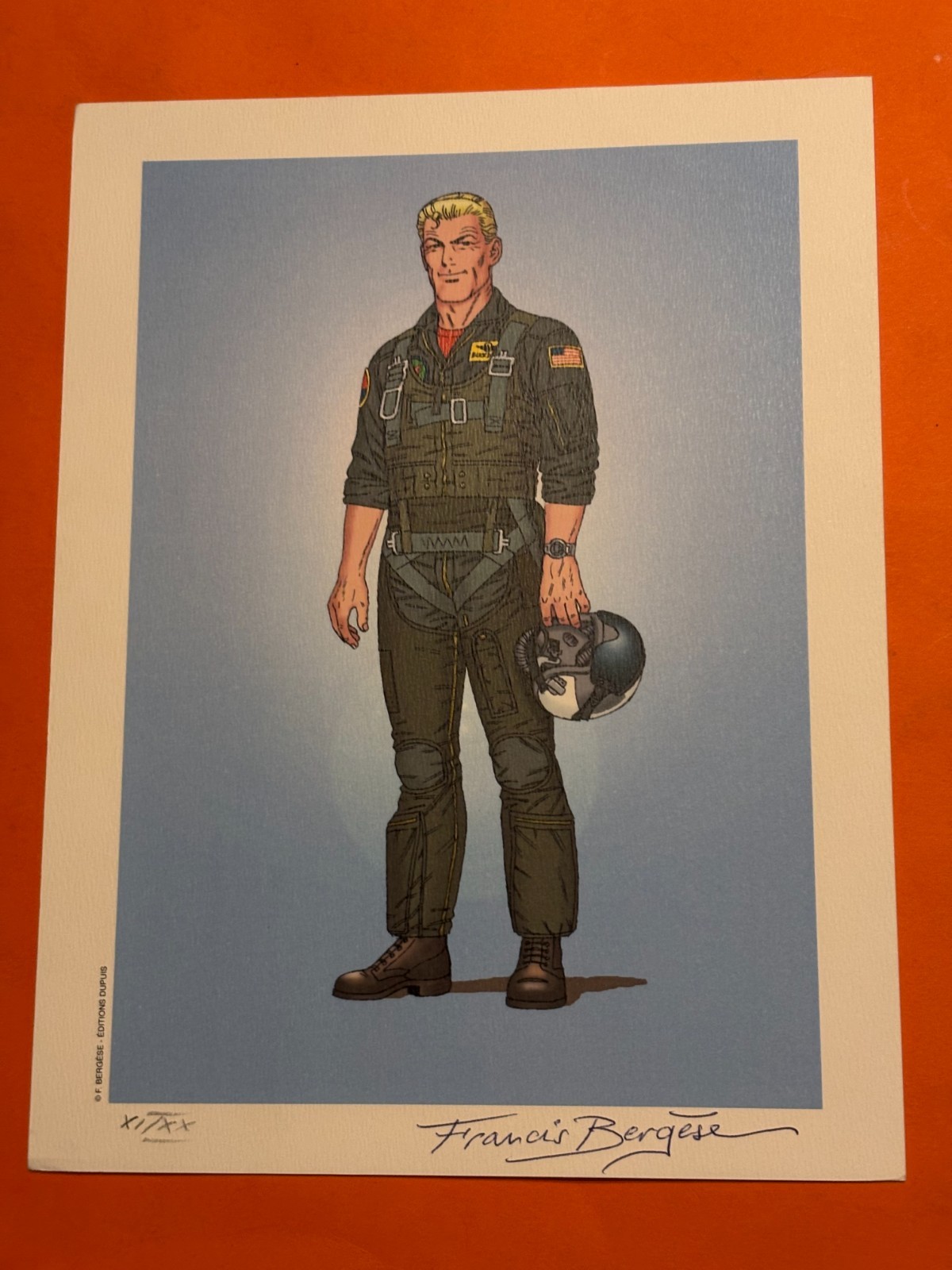 BERGESE EX LIBRIS SIGNE BUCK DANNY 19 X 25 TONNERRE DE BULLES NEUF