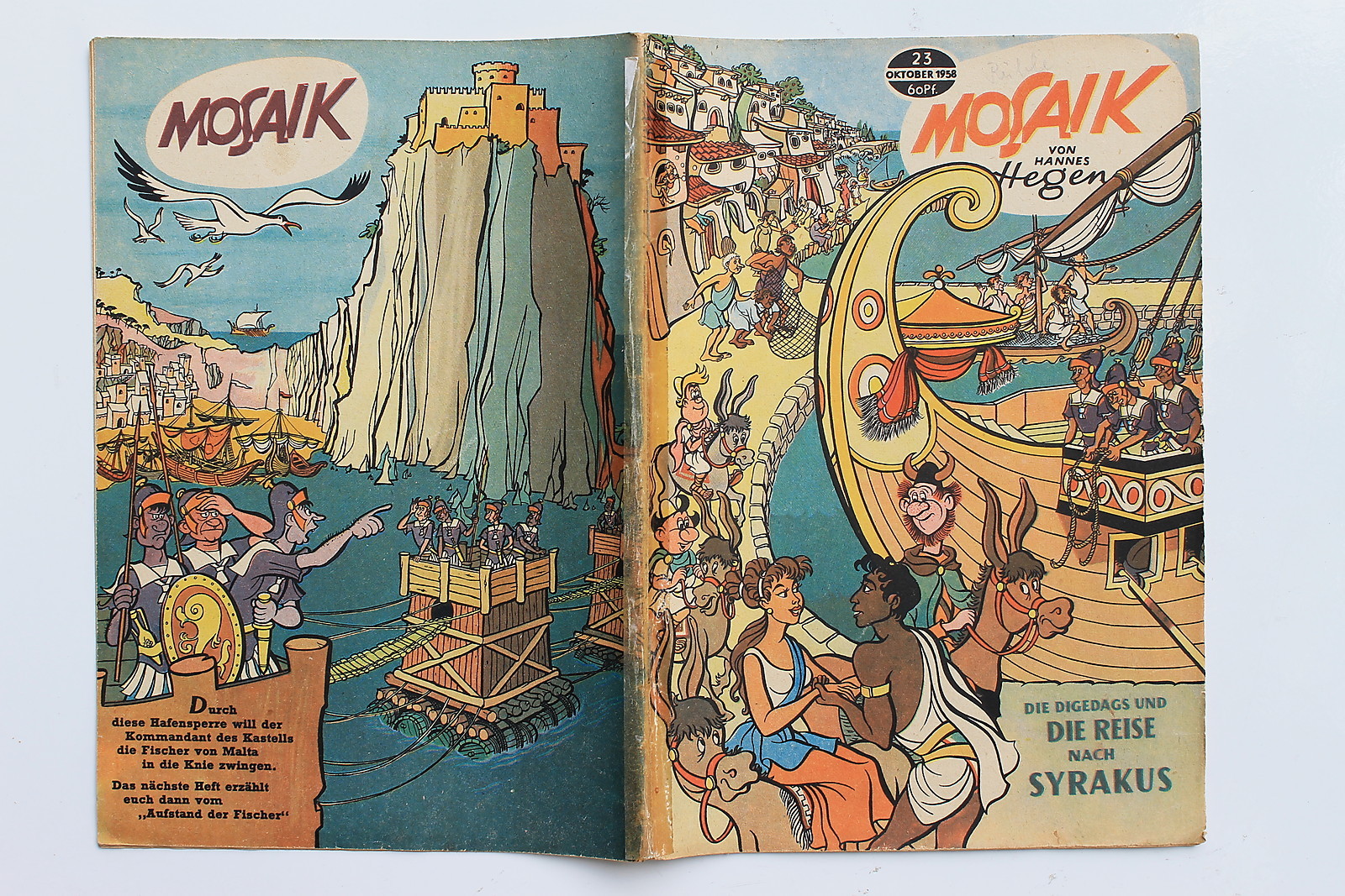 Originale MOSAIK Hannes Hegen Nr. 23 Le Digedags E Il Viaggio A Siracusa 1958