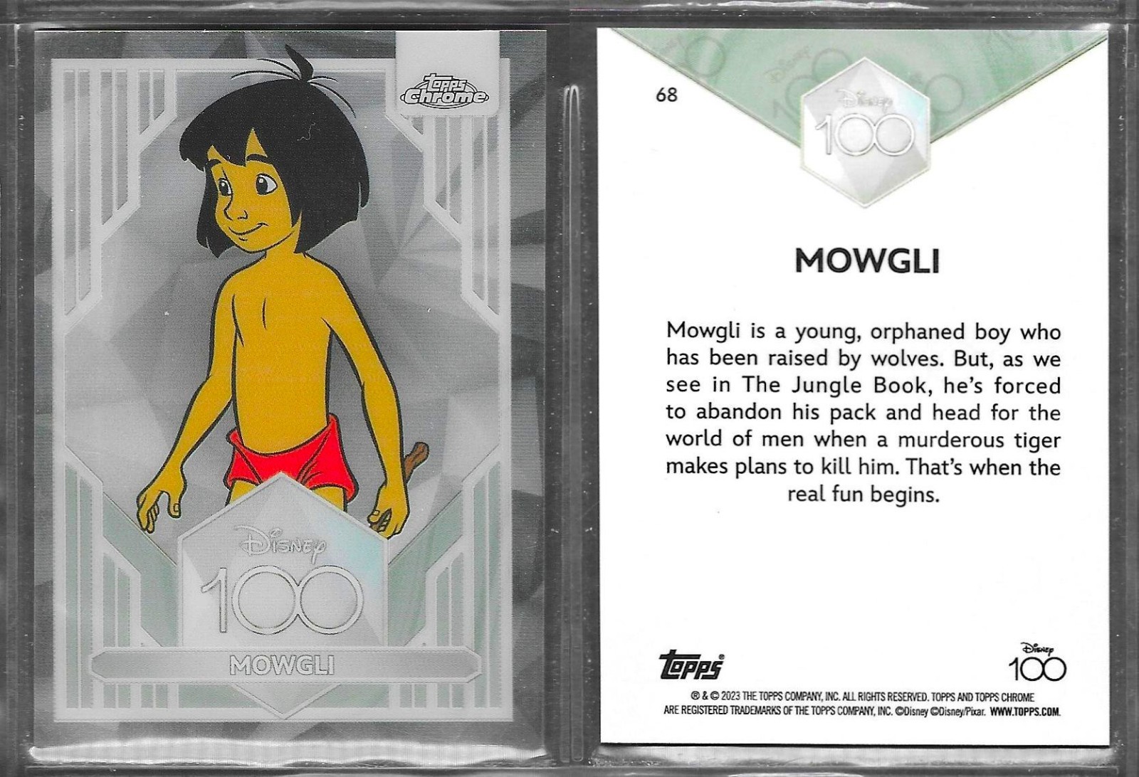 Topps Chrome 2023 Disney 100 Years of Wonder #68 Mowgli Jungle Book Card EX
