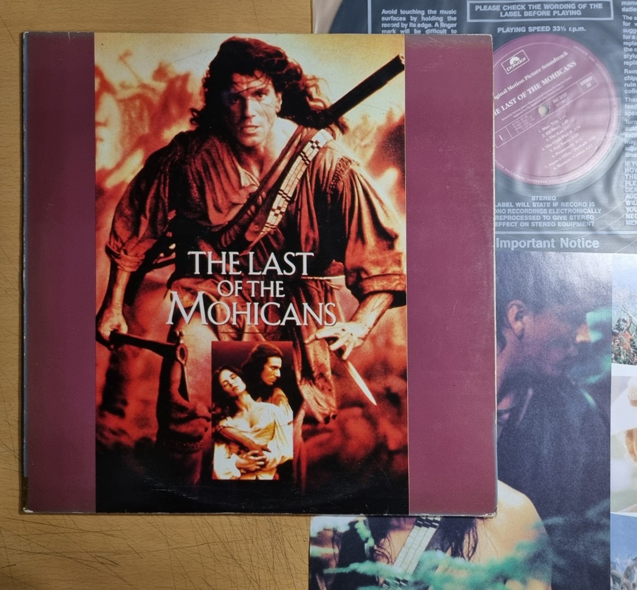 EX / The Last of the Mohicans - OST  [ 1993 Korea Orig 1st LP Vinyl ] Insert