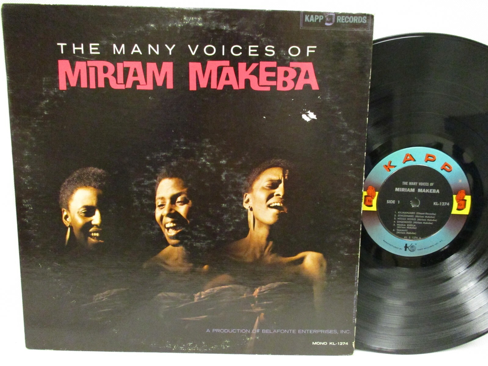 Miriam Makeba The Many Voices Of 1962 Mono Record African Tribal Folk Kapp 1274