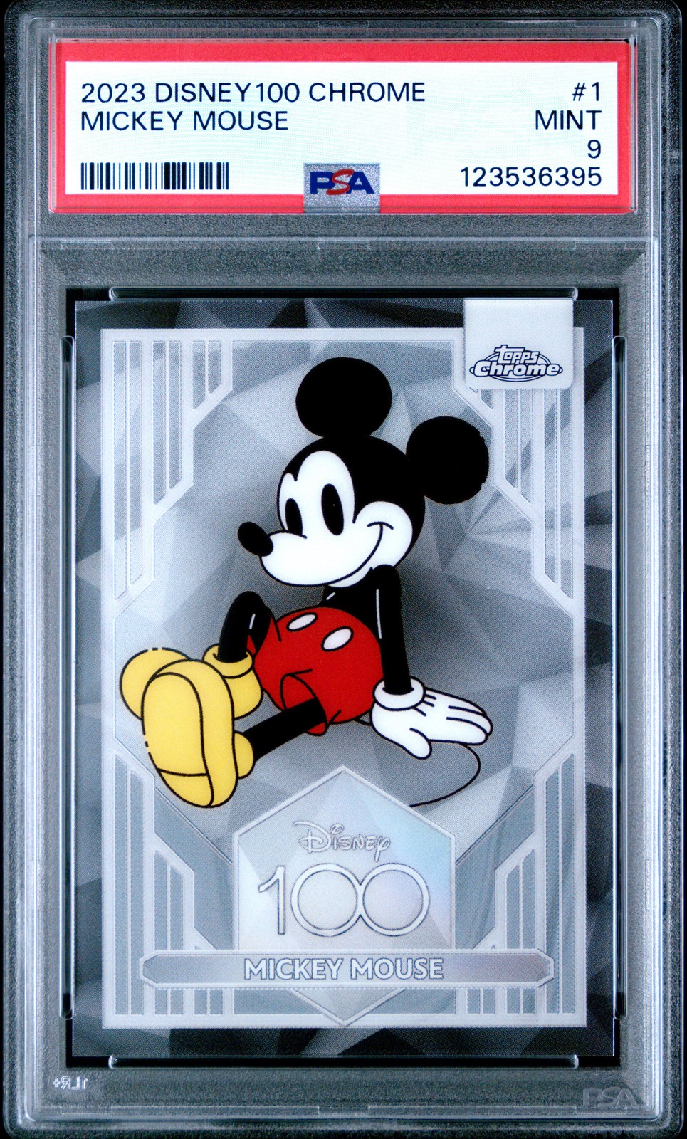 2023 TOPPS CHROME DISNEY100 #1 TOPOLINO PSA 9